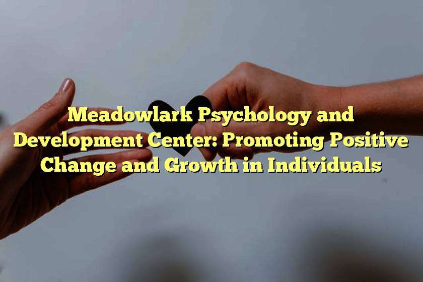 Meadowlark Psychology and Development Center: Promoting Positive Change and Growth in Individuals