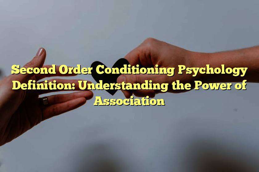 Second Order Conditioning Psychology Definition: Understanding the Power of Association